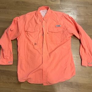 Columbia Peach XL PFG Fishing/Utility Shirt